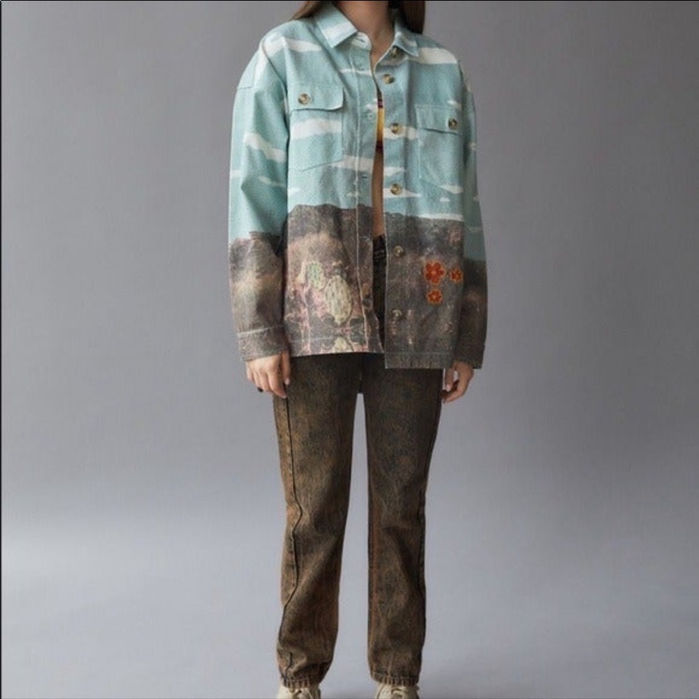UO BDG “Ashlyn” embellished shirt jacket shacket small